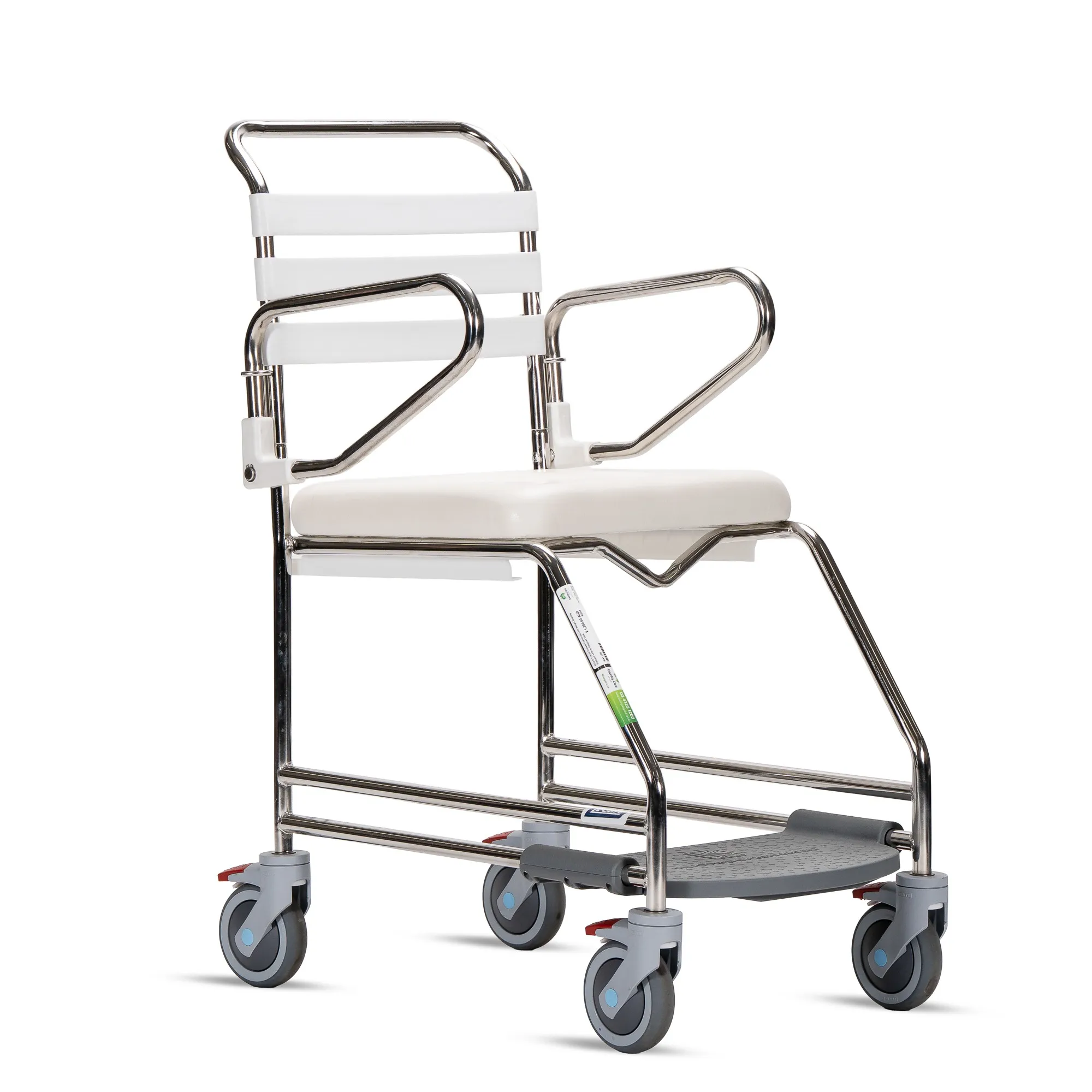 UCare Attendant Propelled Shower Commode with Weight Bearing Footrest 445mm